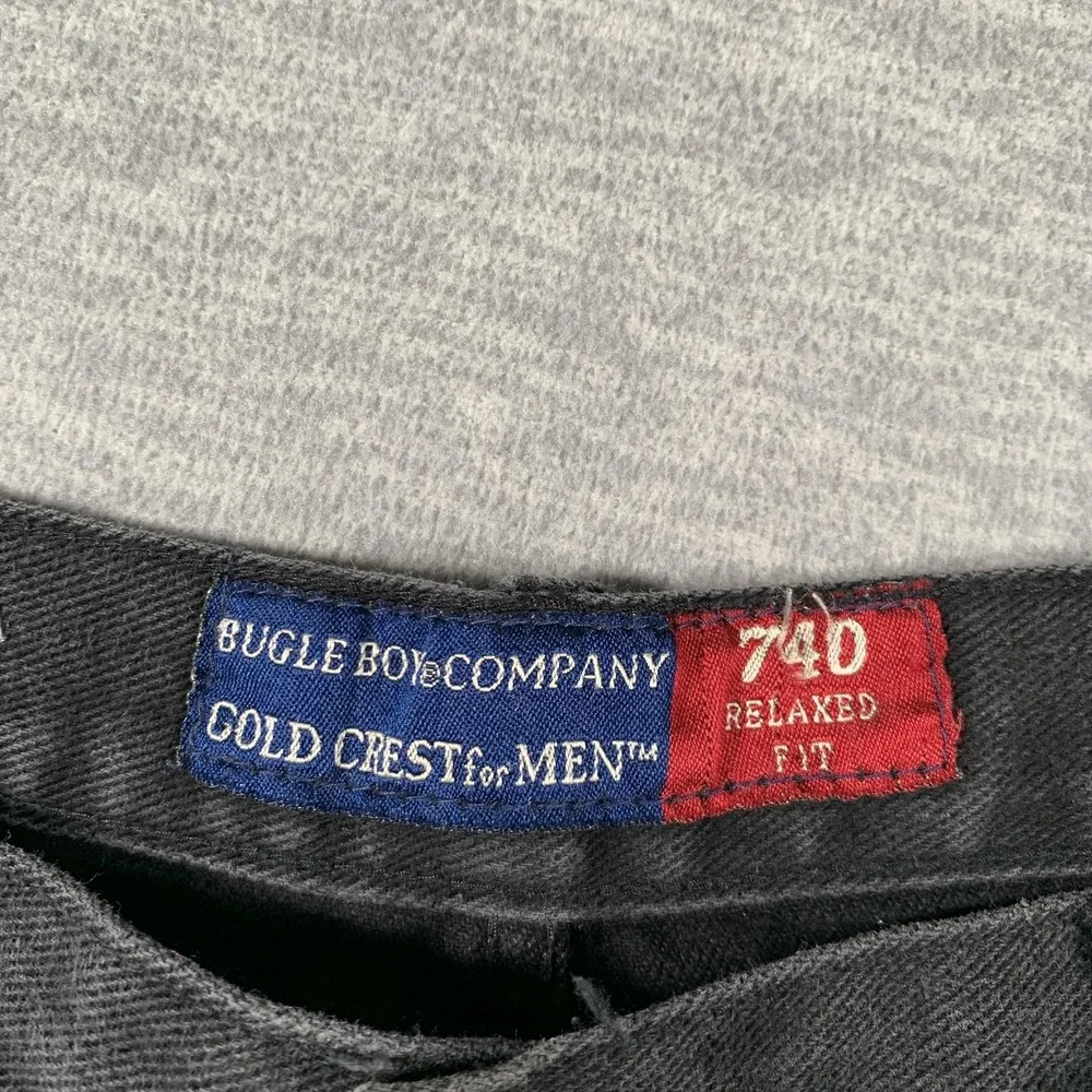 Vintage Bugle Boy Company Jeans Mens 38x30‎ Gray 740 Relaxed Straight Denim 90s